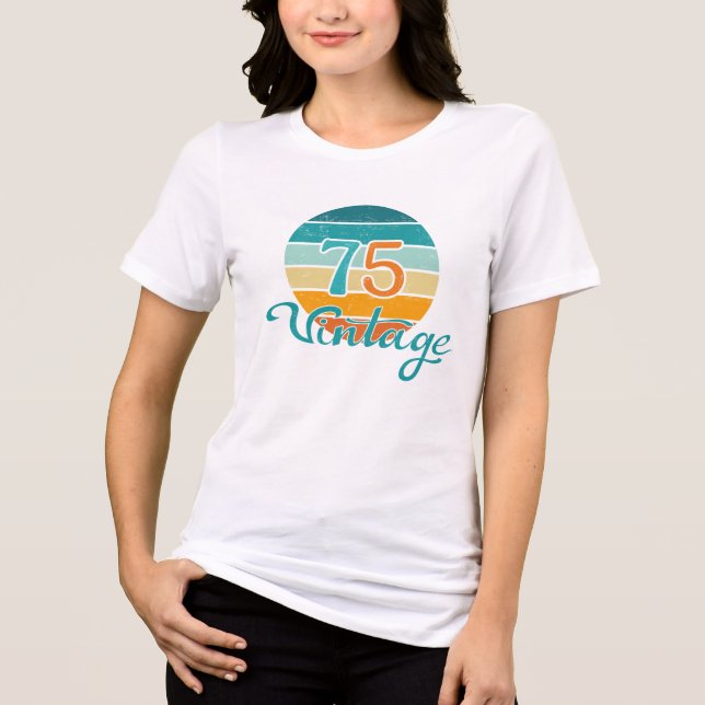 Retro Sunset 75 Vintage Distressed Tri-Blend Shirt (Front)