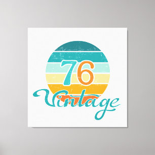 Retro Sunset 76 Vintage Distressed Canvas Print