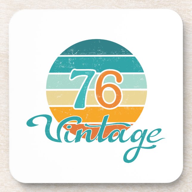 Retro Sunset 76 Vintage Distressed Coaster (Front)