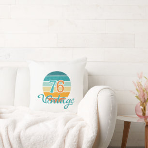 Retro Sunset 76 Vintage Distressed Cushion
