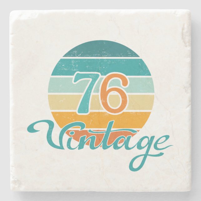 Retro Sunset 76 Vintage Distressed Stone Coaster (Front)