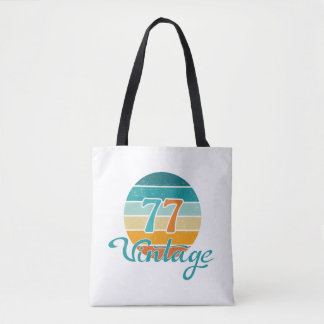 Retro Sunset 77 Vintage Distressed Tote Bag