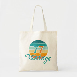 Retro Sunset 77 Vintage Distressed Tote Bag