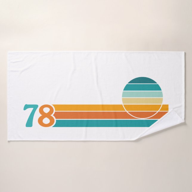 Retro Sunset 78 Bath Towel (Bath Towel)