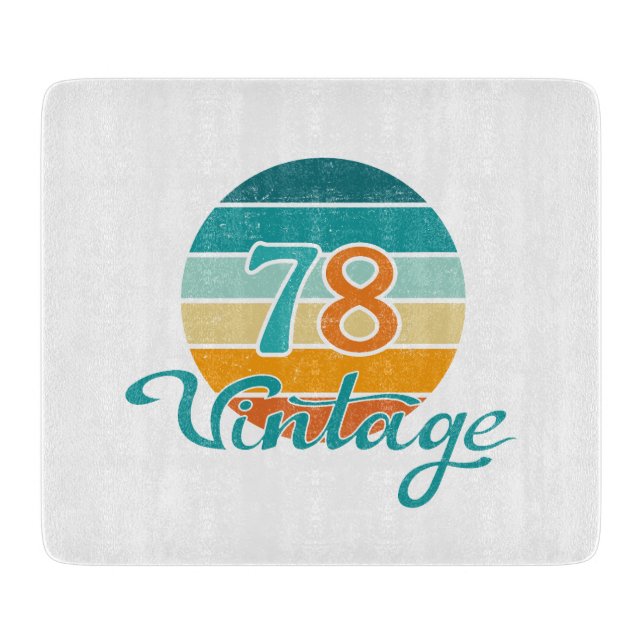 Retro Sunset 78 Vintage Distressed Cutting Board (Front)