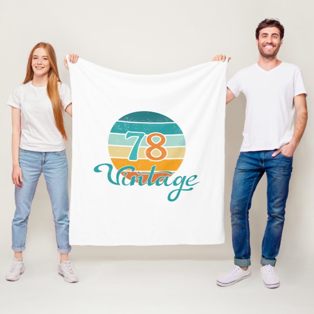 Retro Sunset 78 Vintage Distressed Fleece Blanket (In Situ)