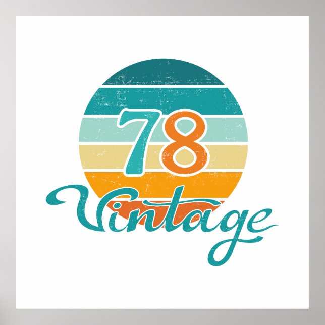 Retro Sunset 78 Vintage Distressed Poster (Front)