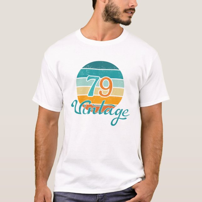 Retro Sunset 79 Vintage Distressed T-Shirt (Front)