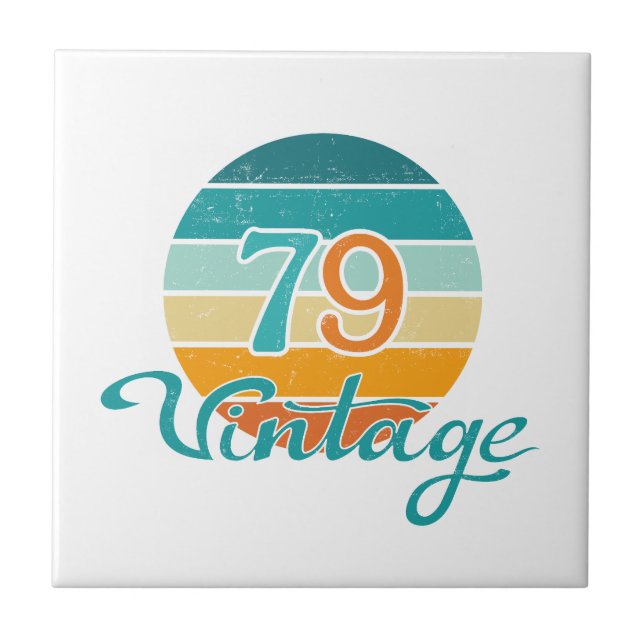 Retro Sunset 79 Vintage Distressed Tile (Front)