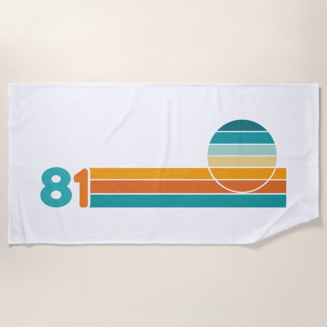 Retro Sunset 81 Beach Towel (Front)