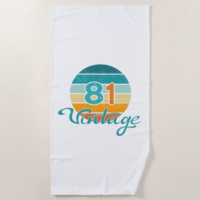 Retro Sunset 81 Vintage Distressed Beach Towel (Front)