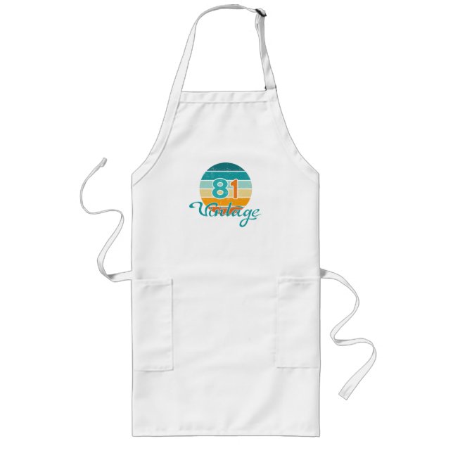 Retro Sunset 81 Vintage Distressed Long Apron (Front)