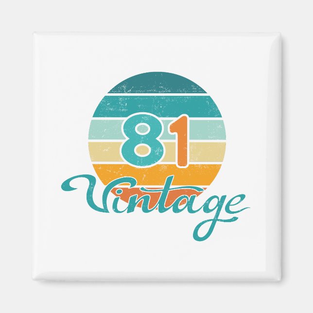 Retro Sunset 81 Vintage Distressed Magnet (Front)