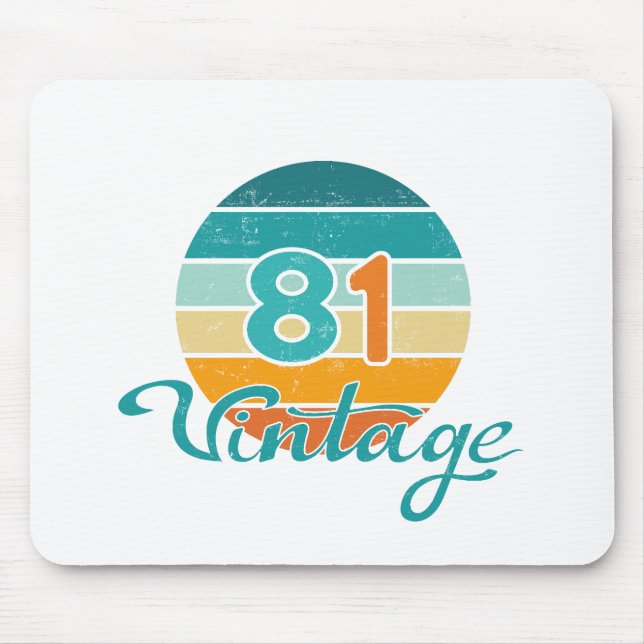 Retro Sunset 81 Vintage Distressed Mouse Pad (Front)