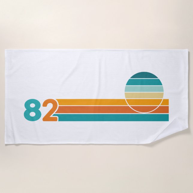 Retro Sunset 82 Beach Towel (Front)