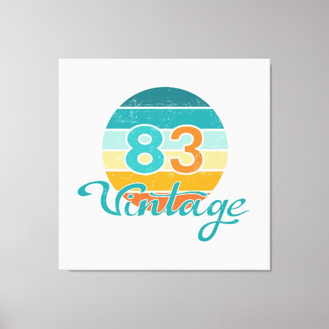 Retro Sunset 83 Vintage Distressed Canvas Print (Front)