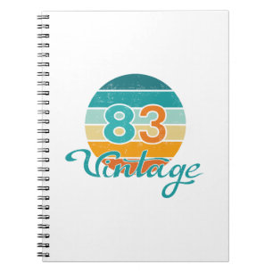 Retro Sunset 83 Vintage Distressed Notebook