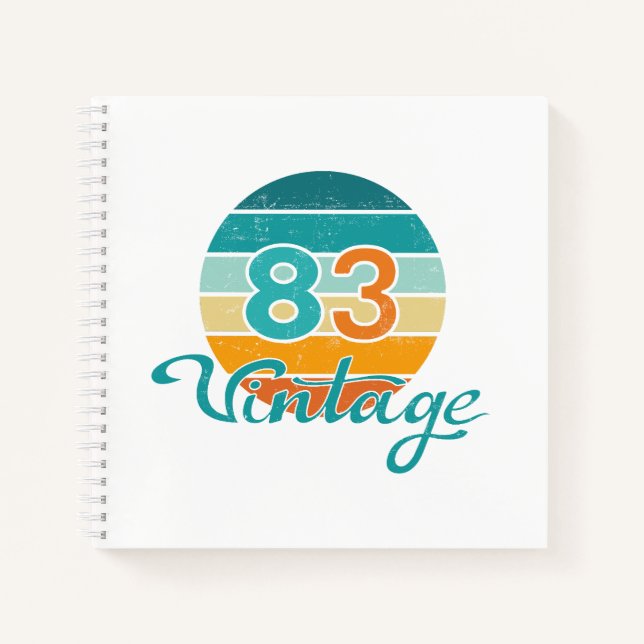 Retro Sunset 83 Vintage Distressed Notebook (Front)