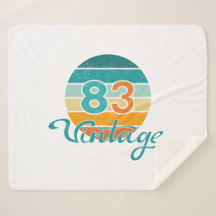 Retro Sunset 83 Vintage Distressed Sherpa Blanket