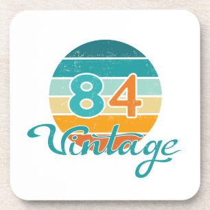Retro Sunset 84 Vintage Distressed Coaster