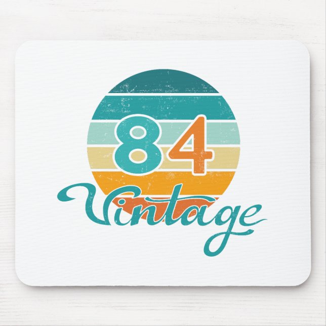 Retro Sunset 84 Vintage Distressed Mouse Pad (Front)