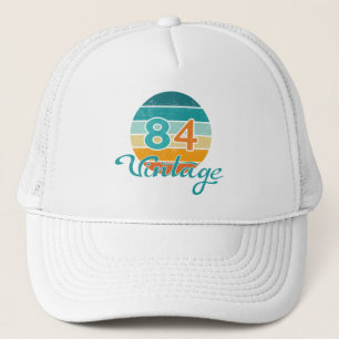 Retro Sunset 84 Vintage Distressed Trucker Hat