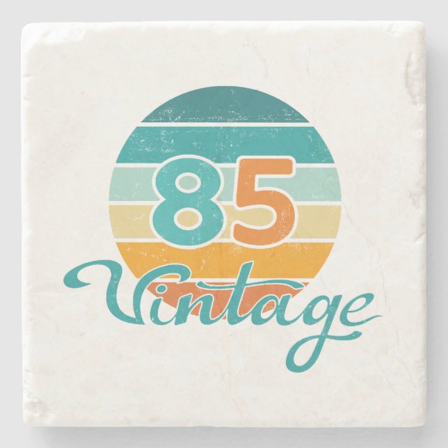 Retro Sunset 85 Vintage Distressed Stone Coaster (Front)
