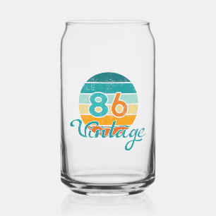 Retro Sunset 86 Vintage Distressed Can Glass