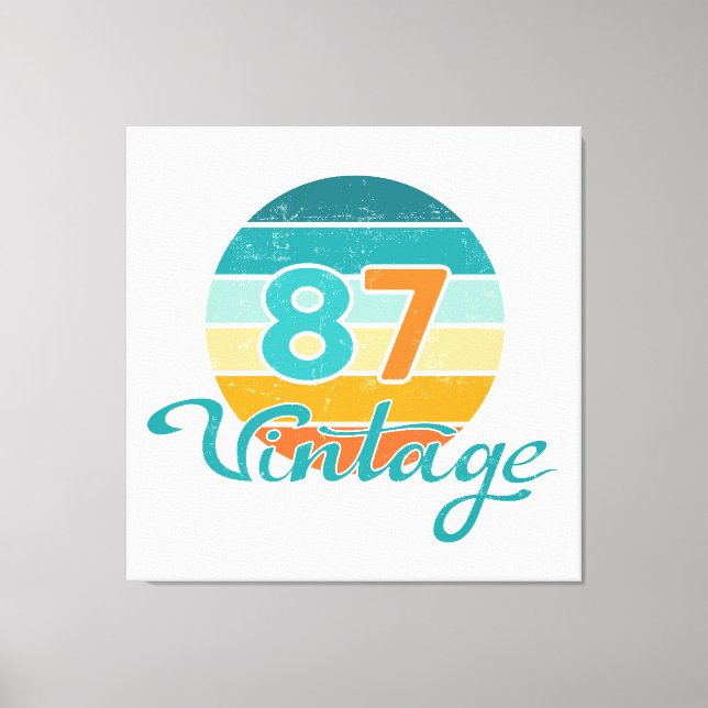Retro Sunset 87 Vintage Distressed Canvas Print (Front)