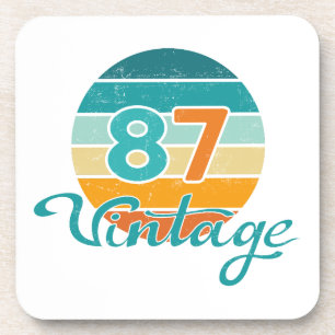 Retro Sunset 87 Vintage Distressed Coaster