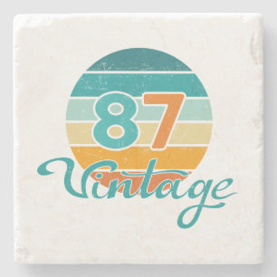 Retro Sunset 87 Vintage Distressed Stone Coaster
