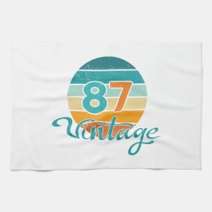 Retro Sunset 87 Vintage Distressed Tea Towel