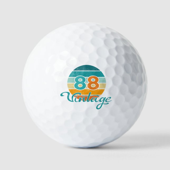 Retro Sunset 88 Vintage Distressed Golf Balls (Front)