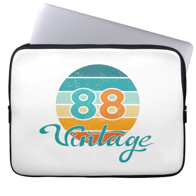 Retro Sunset 88 Vintage Distressed Laptop Sleeve (Front)