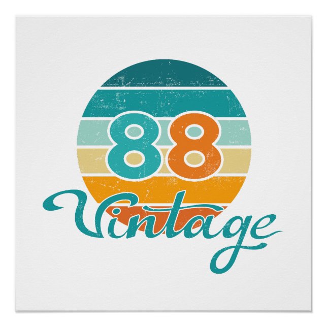 Retro Sunset 88 Vintage Distressed Poster (Front)