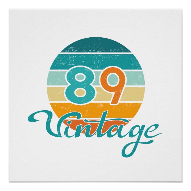 Retro Sunset 89 Vintage Distressed Poster (Front)