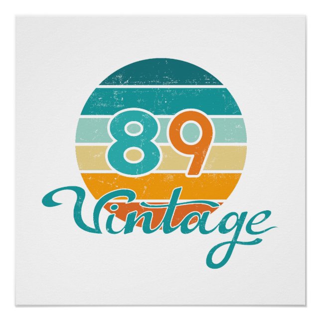 Retro Sunset 89 Vintage Distressed Poster (Front)