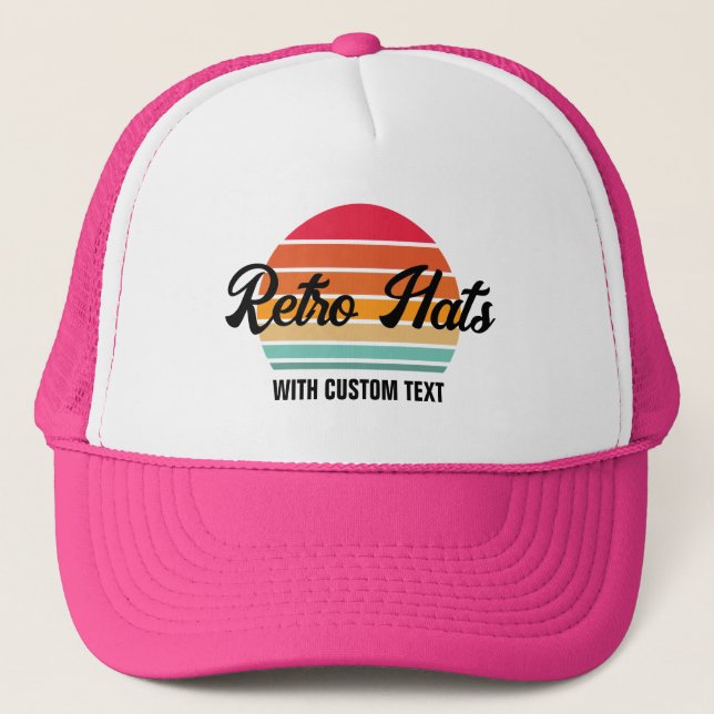 Retro Sunset  90's Vacation Birthday Girls Trip Trucker Hat (Front)