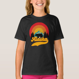 Retro Sunset Alaska Juneau Bear Mountains Wild AK T-Shirt