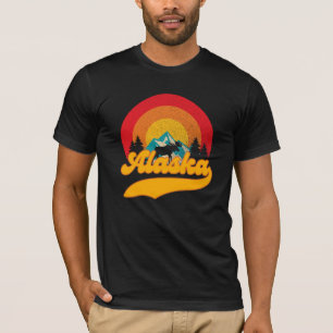 Retro Sunset Alaska Juneau Moose 0Mountains T-Shirt