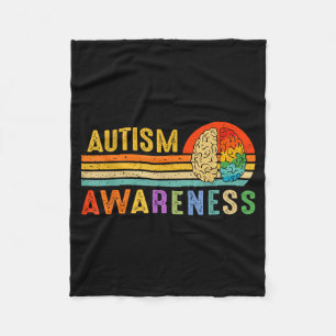 Retro Sunset Autism Awareness Neurodiversity Spect Fleece Blanket