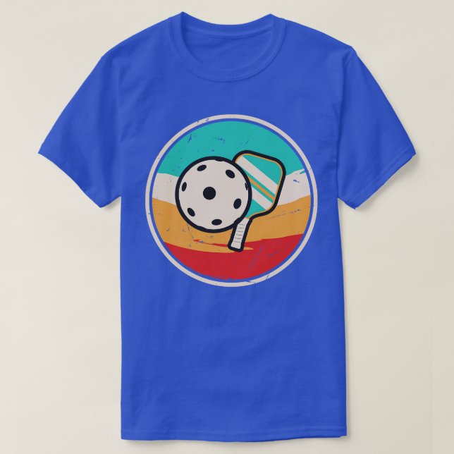 Retro Sunset Badge Pickleball 2 T-Shirt (Design Front)