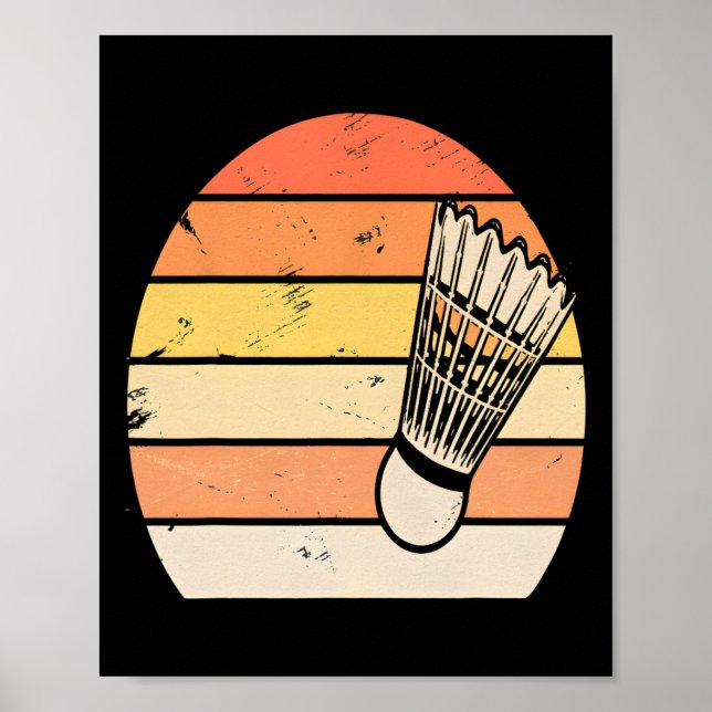 Retro Sunset Badminton  Poster (Front)