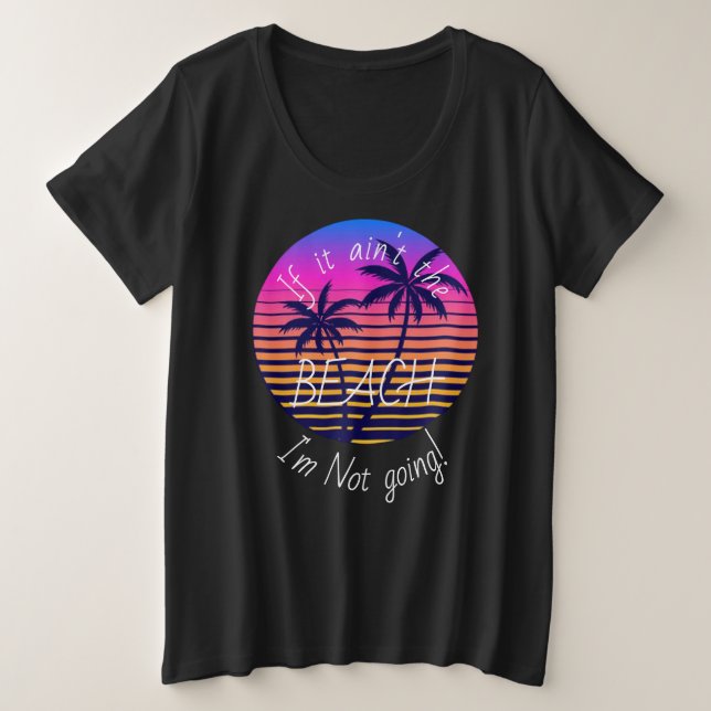 Retro sunset beach Plus Size T-Shirt (Design Front)
