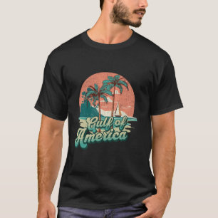 Retro Sunset Beach Vibes Gulf of USA America T-Shirt