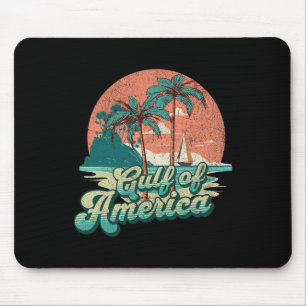 Retro Sunset Beach Vibes - Gulf Of Usa Mouse Pad