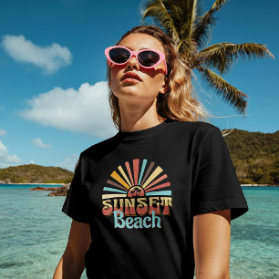 Retro Sunset Beach Vintage Typography T-Shirt