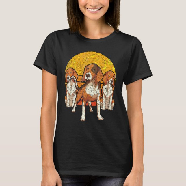 Retro Sunset Beagle T-Shirt (Front)