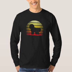 Retro Sunset Bichon Frise Dog Theme Design T-Shirt