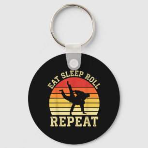 Retro Sunset BJJ Brazilian Jiu Jitsu Throw Key Ring